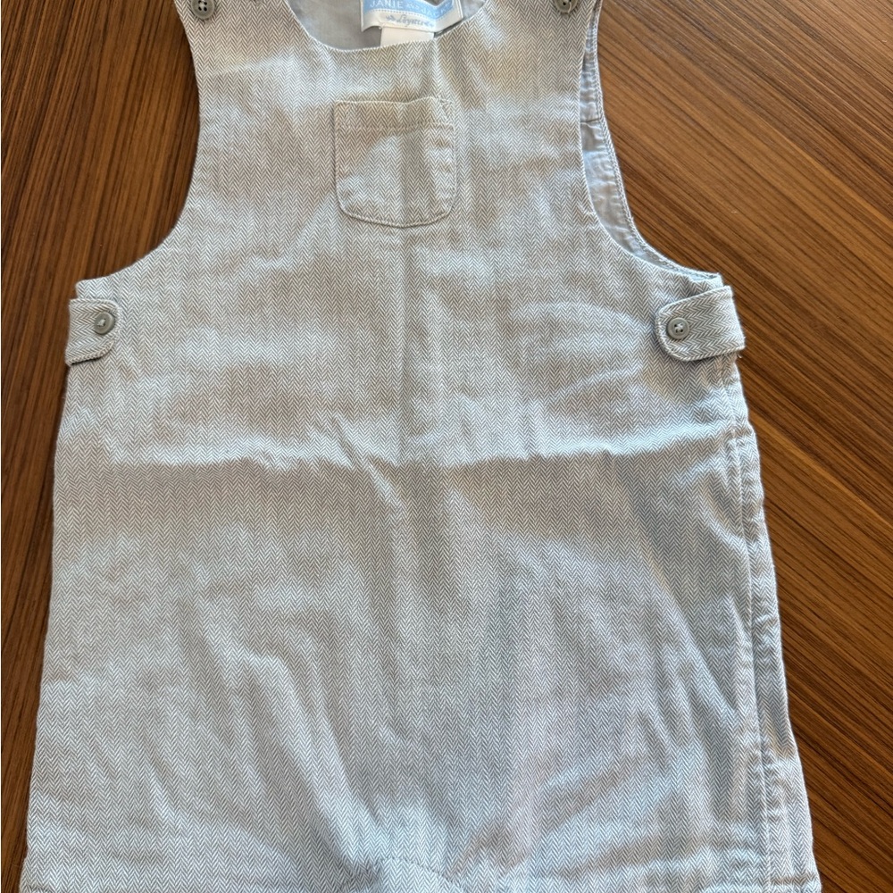 Janie and Jack Light Gray Baby Overalls